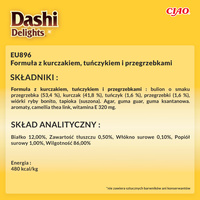 INABA Dashi Delights Delicate Vlokken Kip met Tonijn &amp; Sint Jakobsschelp Recept 40g