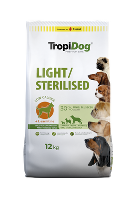 Tropidog Premium Light Sterilised Kip met Rijst 12kg