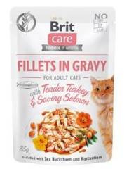 Brit Care Cat Pouches Filets In Gravy With Tender Turkey & Savory Salmon 85g