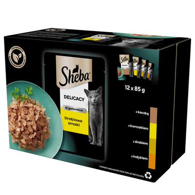 Sheba Sachet Delicacy In Jelly gevogeltesmaken 12x85g