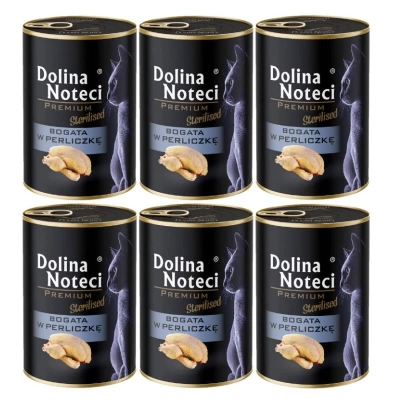 DOLINA NOTECI Premium voor gesteriliseerde katten rijk aan parelhoen 6x400g