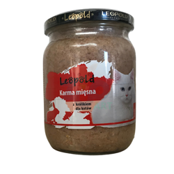 Leopold konijnenvleesvoeding voor katten 500g (Pot)