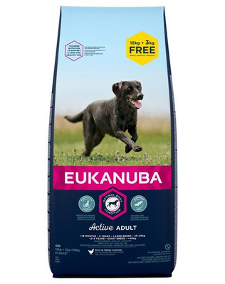 EUKANUBA Adult Groot Ras Kip 18kg (15+3kg GRATIS)