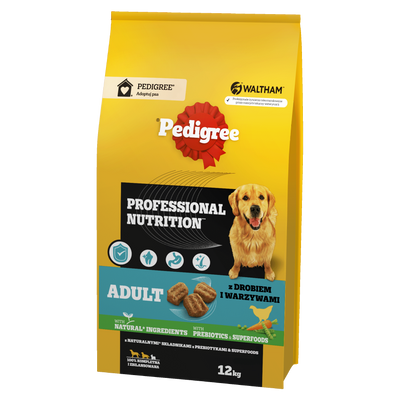 PEDIGREE® Adult Professional Nutrition 2x12kg met gevogelte en groenten - droog compleetvoer voor volwassen honden van grote en middelgrote rassen