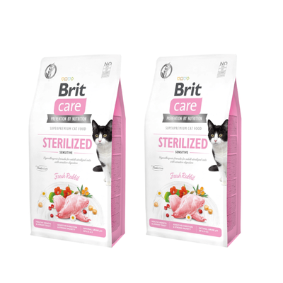 Brit Care Cat Grain-Free Sterilized Sensitive met Konijn 2x7kg