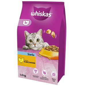 WHISKAS Steriel Droog Kattenvoer 1+ Na Sterilisatie met Kip 1.4 kg