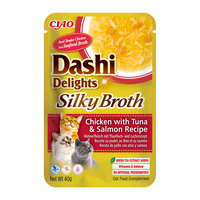 INABA Dashi Delights Zijdezachte Bouillon Kip met Tonijn &amp; Zalm Recept 40g