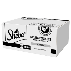 SHEBA Selection Select Slices Gevogelte Smaakzakjes 120x85 g + VERRASSING VOOR DE KAT