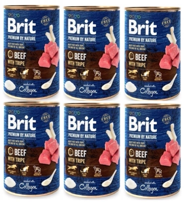 Brit Premium By Nature Rundvlees met Pens 6x400g 