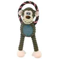 NUXIE® Hond/kat pluche speeltje met pieper (tijger/olifant/aap)