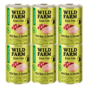 WILD FARM Premium Graanvrij Wild Zwijn en Kip 6x400g - graanvrij kattenvoer
