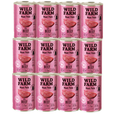 WILD FARM Pate Beef 12x400g - glutenvrij kattenvoer