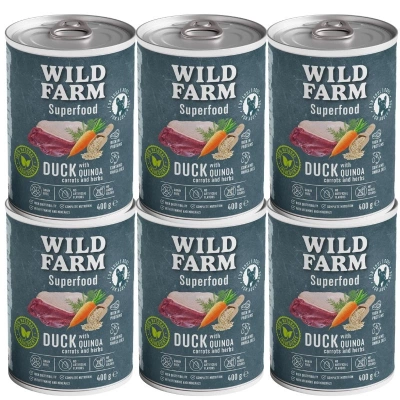 Wild Farm Superfood Eend 6x400g graanvrij hondenvoer