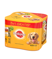 Pedigree Adult 3+1 blik natvoer voor honden (2x kip, 2x rund) 4x400g