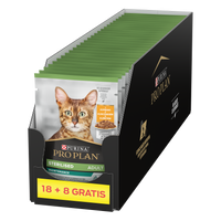 Purina Pro Plan Gesteriliseerd met kip voor katten 26x85g (18+8 GRATIS)