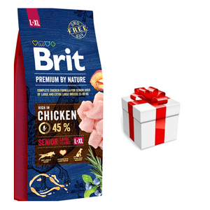 Brit Premium By Nature Senior L+XL met Kip 15kg + GRATIS een verrassing voor je hond!