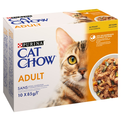 Purina Cat Chow Adult Kip en Courgette Multipack 10x85g