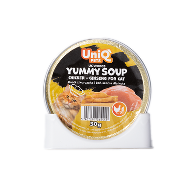 UNIQ PETS Natvoer ROYAL CHICKEN kip en ginseng bouillon 30 g x 8 st
