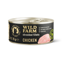 WILD FARM Fillets Kip 12x70g - graanvrij nat kattenvoer in bouillon