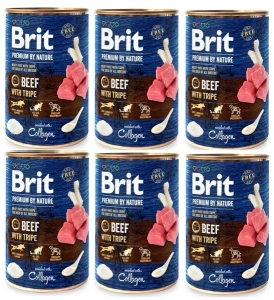 Brit Premium By Nature Rundvlees met Pens 6x400g 