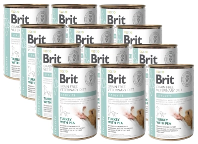 Brit Green Free Veterinary Diet Honden Struviet Kalkoen met Erwten 12x400g