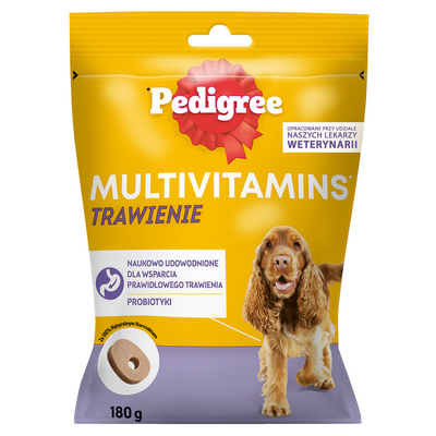 PEDIGREE Multivitaminen Spijsvertering aanvullend diervoeder voor volwassen honden, kipsmaak 180 g