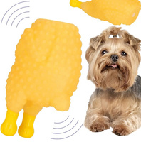 NUXIE® Rubber kip piepend speelgoed hond kauw 13.5cm