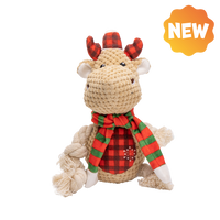 UNIQ PETS PLUS SQUEAKIES hondenspeeltje rudolf met pieper 27x12x12cm