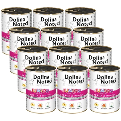 Dolina Noteci Premium Junior Rijk aan Kalkoenhartjes 12x400g