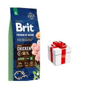 Brit Premium By Nature Junior XL met Kip 15kg + GRATIS een verrassing voor je hond!