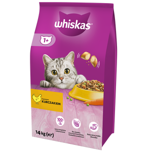 WHISKAS Droog Kattenvoer 1+ met Kip 2x14kg