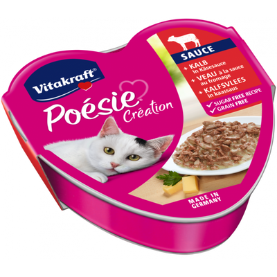 Vitakraft POESIE nat kattenvoer kalfsvlees met kaas 85g