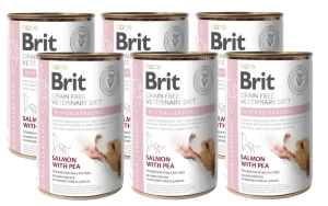 Brit Grain Free Veterinary Diet Hond Hypoallergeen Zalm met Erwten 6x400g