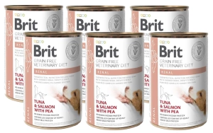 Brit Grain Free Veterinary Diet Renal Tonijn, Zalm & Erwten 6x400g