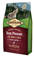 CARNILOVE Kat Eend & Fazant Haarbal Controle 6kg