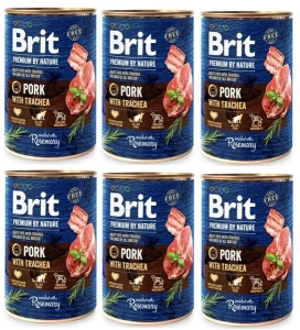Brit Premium By Nature Varkensvlees met luchtpijp 6x400g