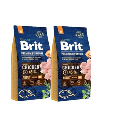 Brit Premium By Nature Adult M met Kip 2x15kg