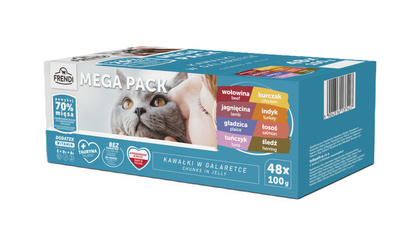 Frendi kattenzakjes vlees- en vissmaak in gelei 48x100g