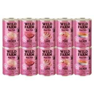 WILD FARM Pate 10x400g - glutenvrij kattenvoer MIX