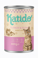 Katido Nat Kattenvoer Kalkoen met Tonijn 400g