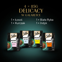 Sheba Fine Flakes In Jelly Sachet 4x85g