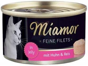 Miamor Feine Filets - natvoer voor katten kipfilets met rijst 100g blik