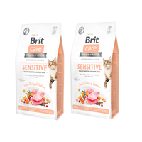 Brit Care Cat Grain-Free Sensitive Gezonde Spijsvertering & Delicate Smaak met Kalkoen & Zalm 7kg + GRATIS een verrassing voor je kat!