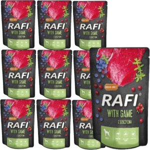 RAFI met hertenvlees voor honden - zakje 10x300g (zwarte verpakking)