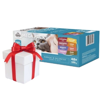 Frendi kattenzakjes vlees- en vissmaak in gelei 48x100g + VERRASSING VOOR DE KAT