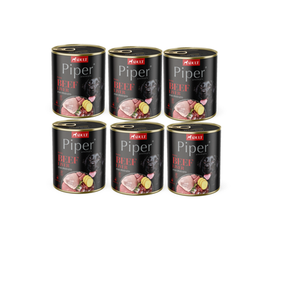 DOLINA NOTECI Piper voor honden met runderlever en aardappelen 6x800g