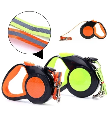 NUXIE® automatische hondenriem reflecterend koord 3m 15kg groen