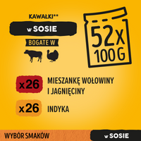 Pedigree Natvoer voor Volwassen Honden in Saus (Rund & Lam, Kalkoen & Wortel) 4x100g