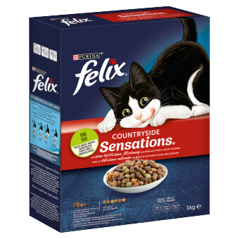 Felix Countryside Sensations met een mix van rundvlees en kip en groenten 1kg