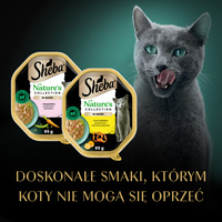 SHEBA Nature's Collection Selection of Flavours 8x85 g - nat volledig voer voor volwassen katten, in saus (stukjes met: kip gegarneerd met rode pepers, zalm gegarneerd met erwten)